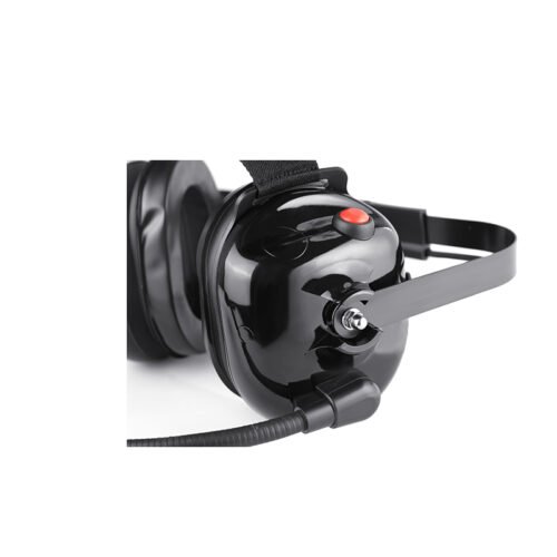 B-50Q engineering headset B-50Q engineering headset featuring red PTT and padded behind-the-head metal band