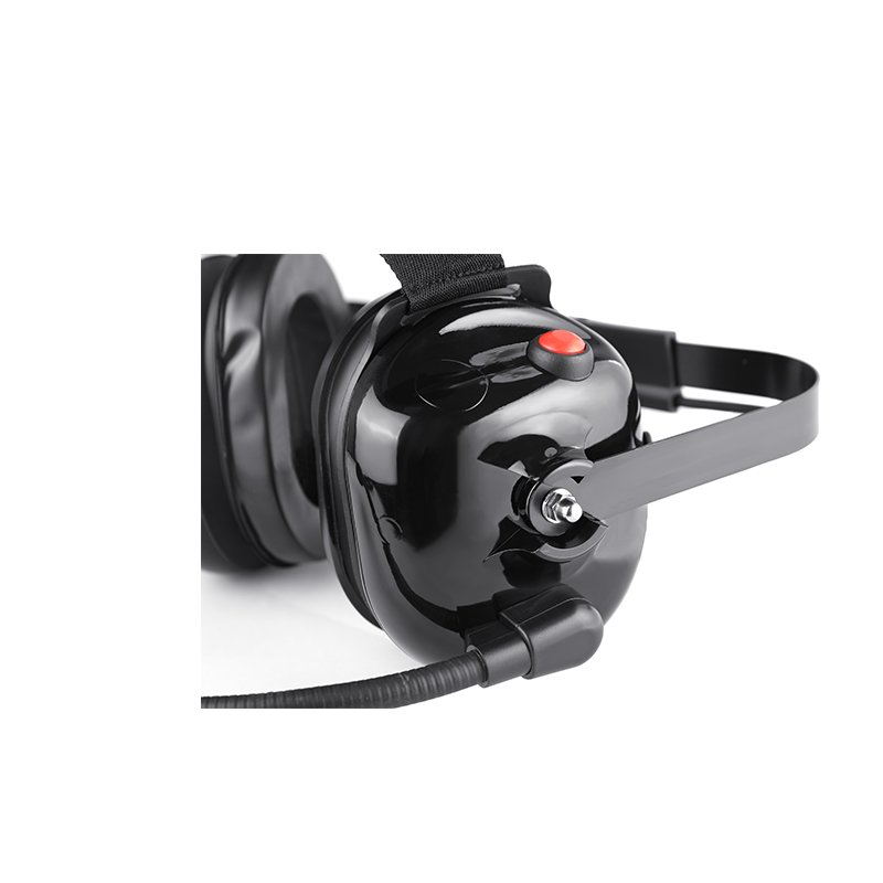 B-50Q engineering headset B-50Q engineering headset featuring red PTT and padded behind-the-head metal band