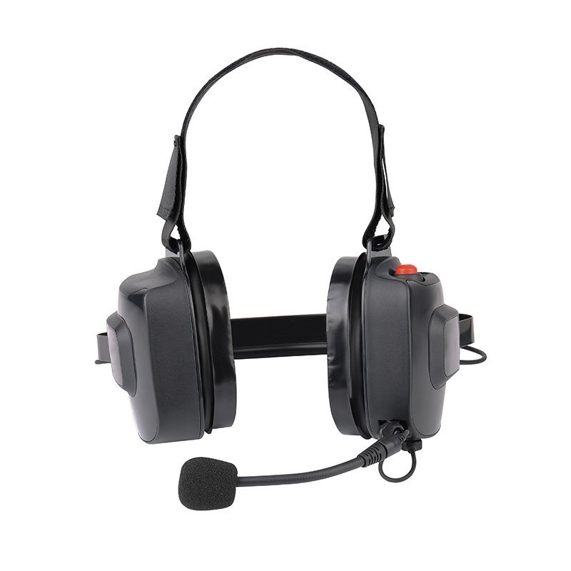 Racing radios headset B-60Q with flexible mic, front view.