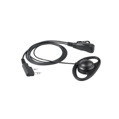 EM-3227 two way radio earphones with D-shaped ear hook, fitting the ear shape more closely