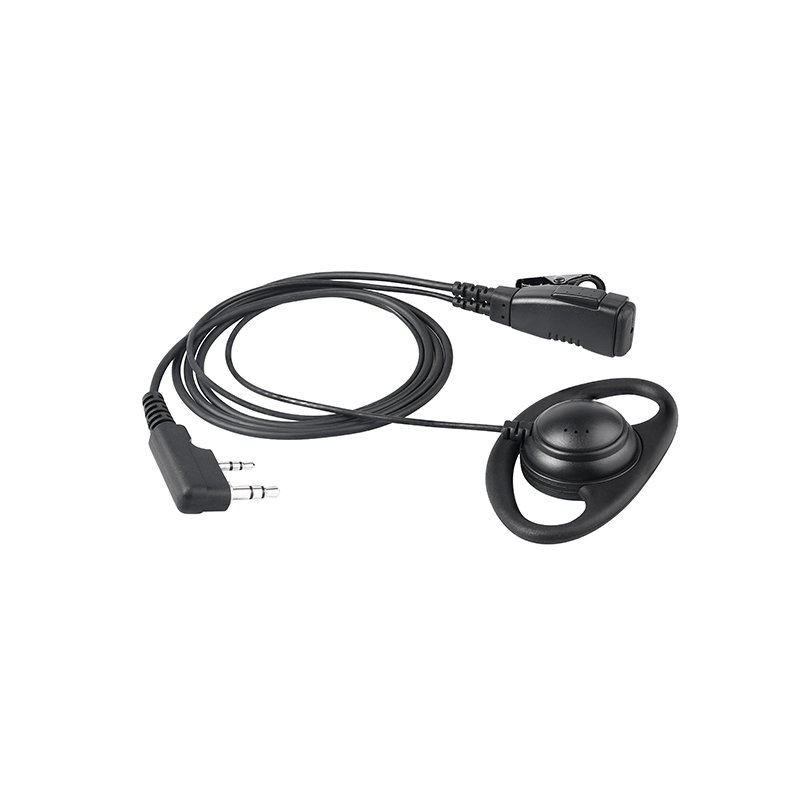 EM-3227 two way radio earphones with D-shaped ear hook, fitting the ear shape more closely