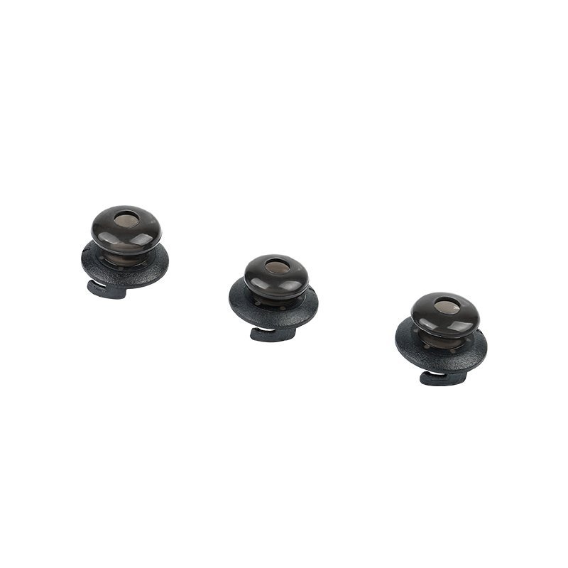 EM-3449 2-Way Radios Earpieces with three ear tip sizes (small, medium, large) displayed, showing the soft silicone tips for a comfortable in-ear fit