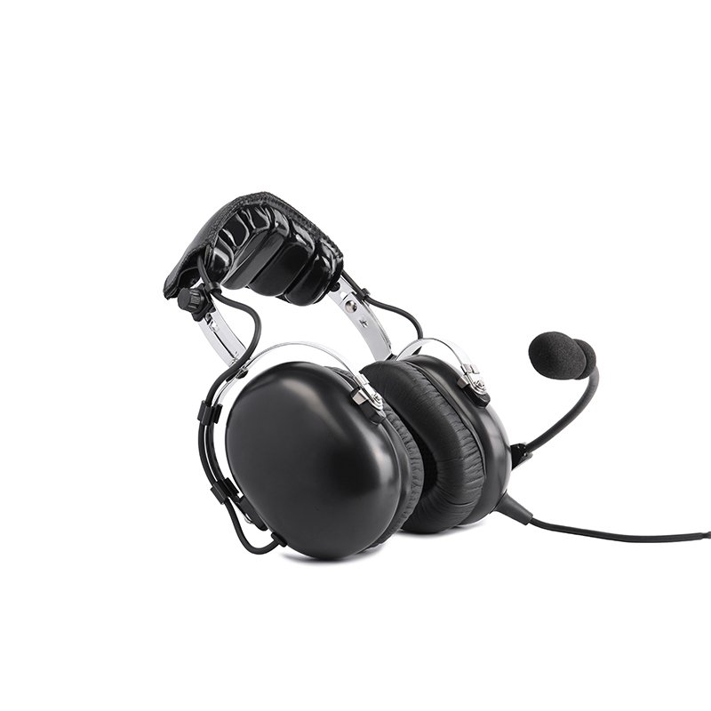 Side view of PH-100 PNR aviation headset with highly flexible mic