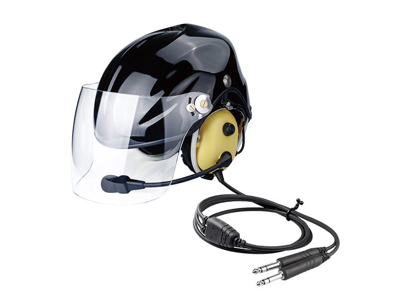 PH-HM100 aviation helmets with headsets PH-HM100 aviation helmets with headsets, black over-ear communication headset with boom microphone, and padded headband.