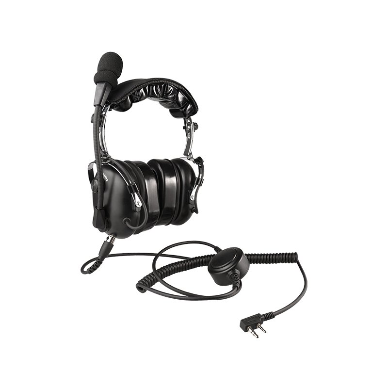 The 5-pin jack of the RAN-1000AQ heavy duty radio headset supports replacement cables to match different radios.