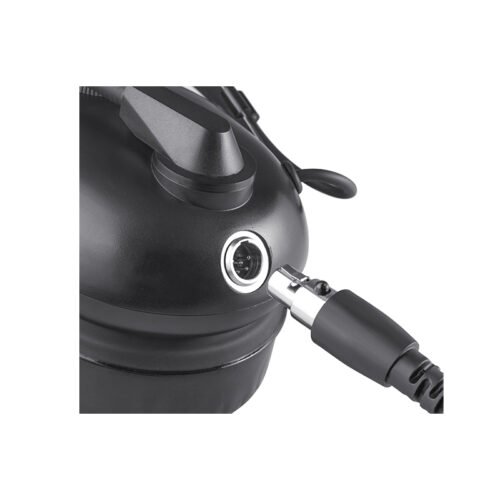 RAN-1000AQ heavy duty radio headphone with a mini XLR 5-pin jack located under one earcup