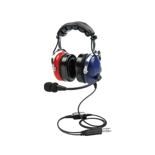 PH-100AK PNR Children's Airplane Headsets PH-100AK children's airplane headsets with red and blue contrasting earcups and straight cable.