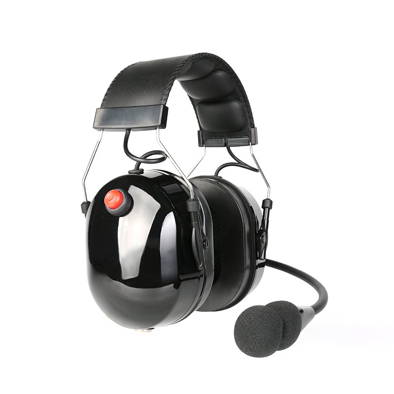 RAN-3000Q sturdy headphones with red PTT button