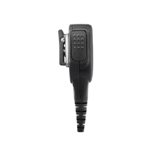 Side view of the RSM-310 shoulder remote speaker microphone showing the push-to-talk button