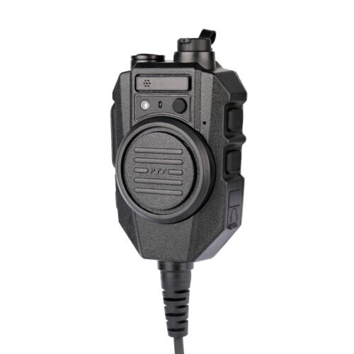 RSM-600 speaker with a mic showing the volume control button on the other side