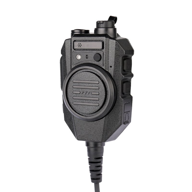 RSM-600 speaker with a mic showing the volume control button on the other side