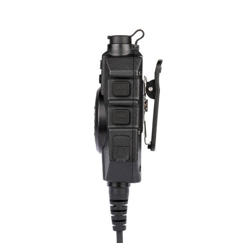 Waterproof heavy-duty RSM-600 remote microphone featuring volume control buttons and an additional audio jack