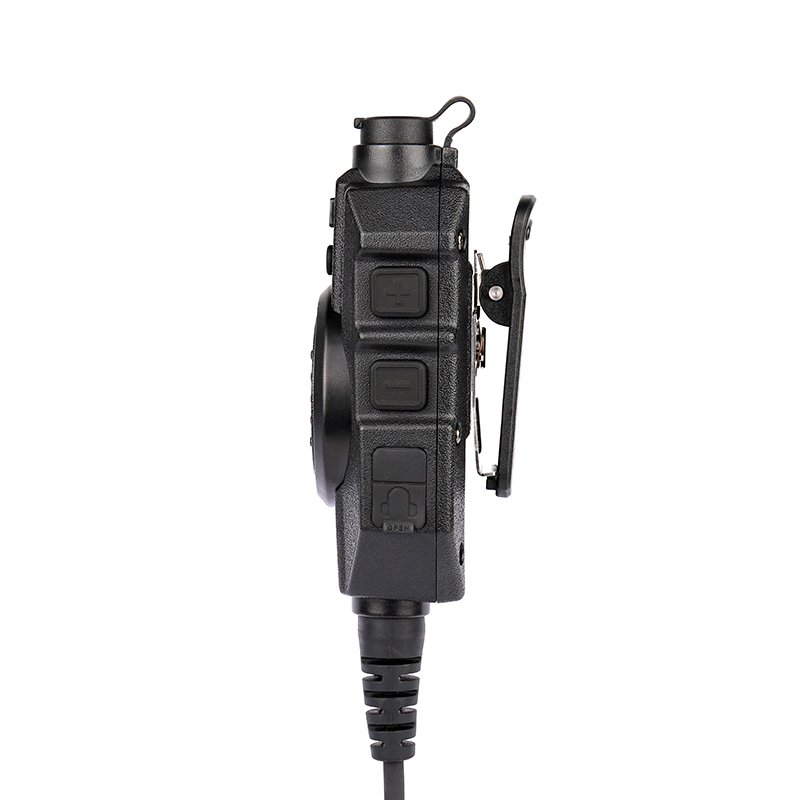 Waterproof heavy-duty RSM-600 remote microphone featuring volume control buttons and an additional audio jack
