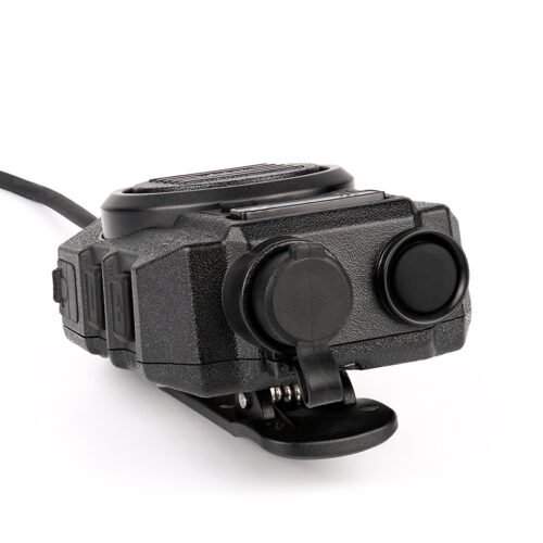 IP67-rated RSM-600 two-way radio speaker mic with a Nexus female jack on the top