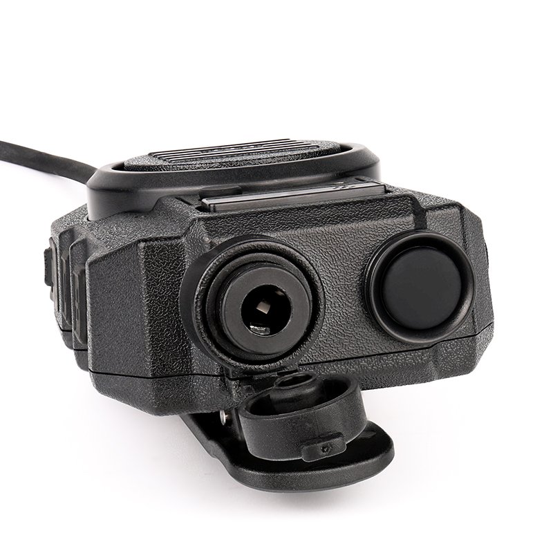 RSM-600 speaker mic with Nexus female jack opened, compatible with Peltor wiring standard