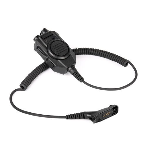 RSM-600 heavy-duty speaker mic with M9 connector, coiled cable, and extra-durable strain relief