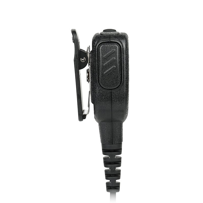 RSM-800 waterproof radio speaker showing the push-to-talk (PTT) button