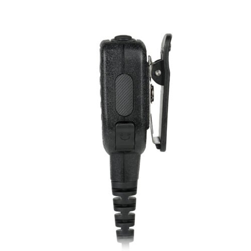 Side view of the RSM-800 waterproof radio speaker showing an additional port covered with a protective cap