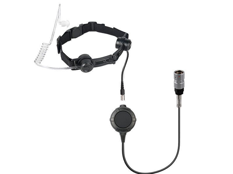 RTM-03 military throat microphone with soft acoustic tube and cable full view