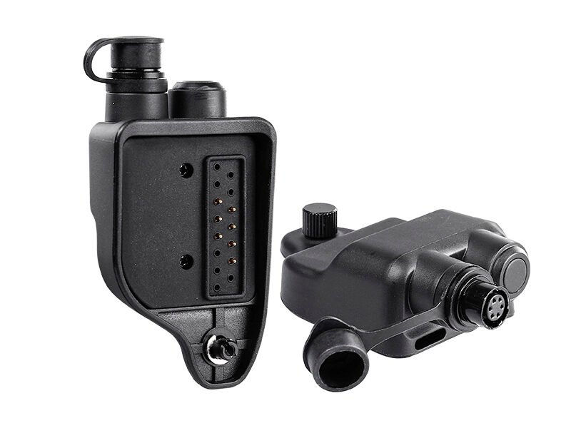 AP-MCO1H/PTT Quick Disconnect Adapter Harris Radio XG75 P5400 to Hirose with Flat PTT