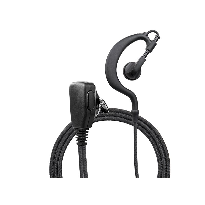 EM-2022N Braided Fiber Cloth G-shape Ear Hook Headset W/PTT Noise Cancelling Mic