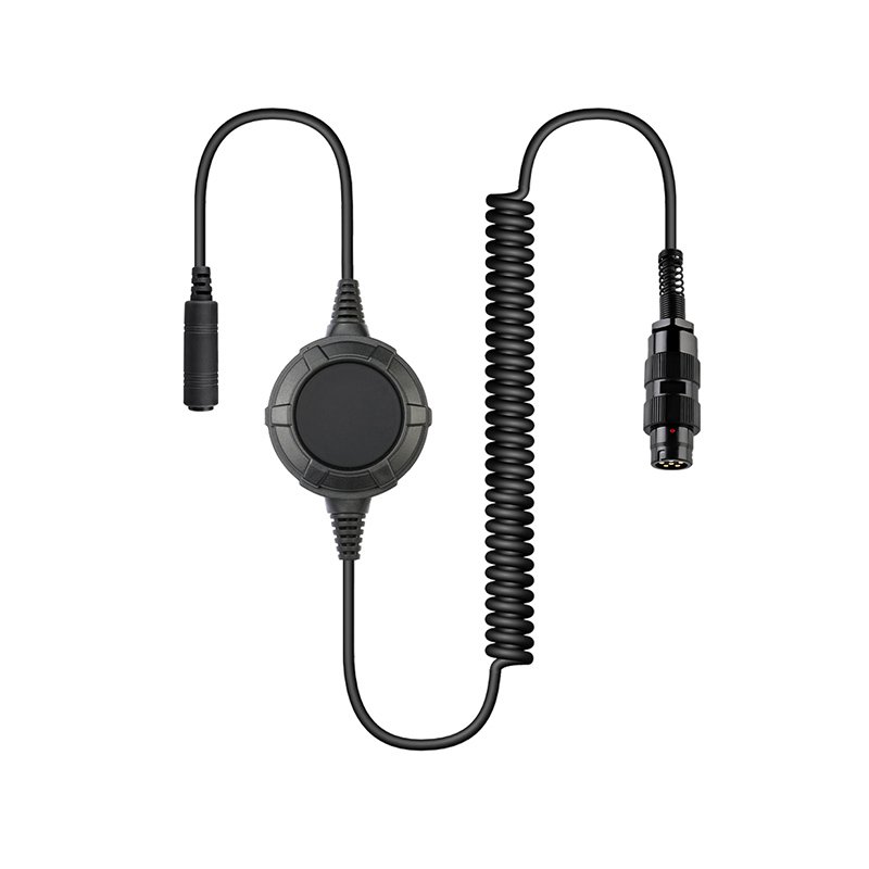 ADC-PTT53 Male 6pin Connector Adapter with Push-To-Talk Button